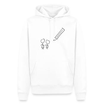 Zeichnung stift - Männer Premium Bio Hoodie - Weiß - Vorne - Nico (187cm)