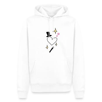 Cœur de magicien - Sweat à capuche Premium bio Homme - blanc - Devant - Nico (187cm)