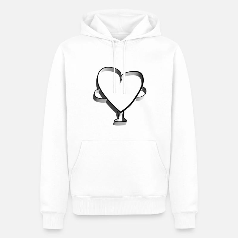 Trophäe liebe herz - Männer Premium Bio Hoodie - Weiß