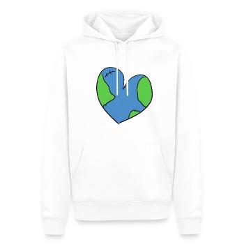 changement climatique cœur protection du climat climat terre - Sweat à capuche Premium bio Homme - blanc - Devant - Nico (187cm)