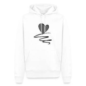 lignes de cœur stroke line symbole d’amour - Sweat à capuche Premium bio Homme - blanc - Devant - Nico (187cm)
