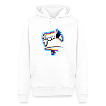 contrôleur gamer gamble lines effet - Sweat à capuche Premium bio Homme - blanc - Devant - Nico (187cm)