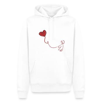 herz liebe symbol roter faden luftballon linie - Männer Premium Bio Hoodie - Weiß - Vorne - Nico (187cm)