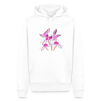 fleurs papillon fleur plante printemps - Sweat à capuche Premium bio Homme - blanc - Devant - Nico (187cm)