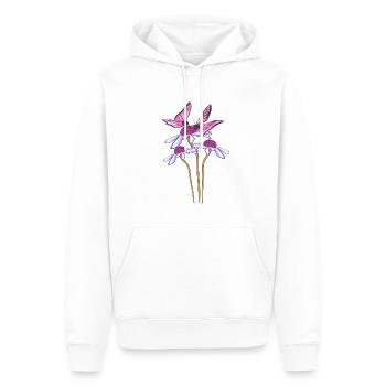 fleurs papillon fleur plante printemps - Sweat à capuche Premium bio Homme - blanc - Devant - Nico (187cm)
