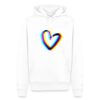 herz effekt 3d symbol liebe - Männer Premium Bio Hoodie - Weiß - Vorne - Nico (187cm)