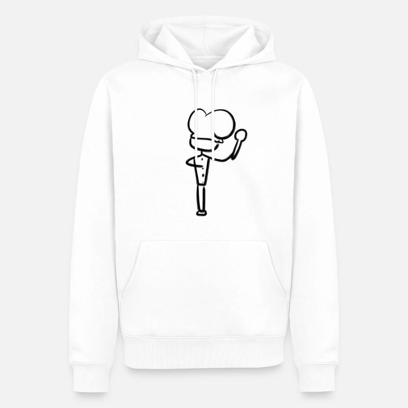 cuisinier symbole cuisinier profession professionnelle - Sweat à capuche Premium bio Homme - blanc