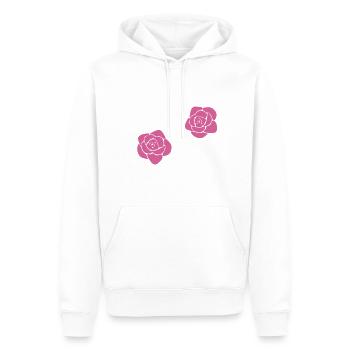 blumen rose blume symbol pflanze pink - Männer Premium Bio Hoodie - Weiß - Vorne - Nico (187cm)