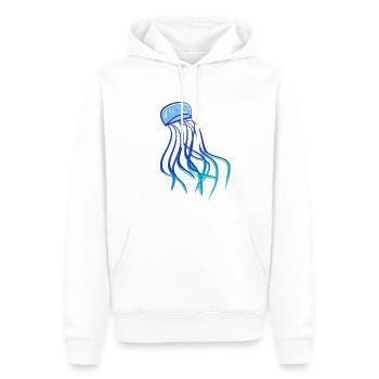 qualle tier meerestier biologie symbol blau - Männer Premium Bio Hoodie - Weiß - Vorne - Nico (187cm)