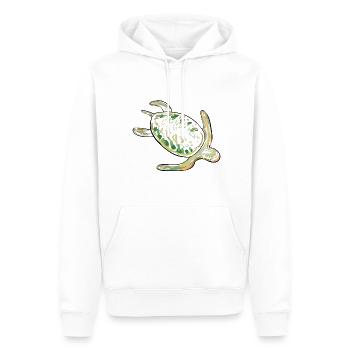 tortue animal de mer symbole de biologie animale - Sweat à capuche Premium bio Homme - blanc - Devant - Nico (187cm)