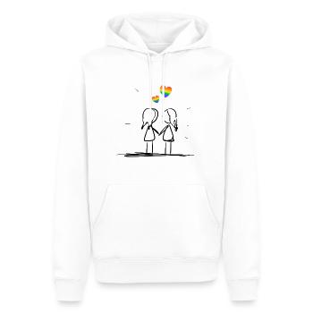 amantes lesbiennes - Sweat à capuche Premium bio Homme - blanc - Devant - Nico (187cm)