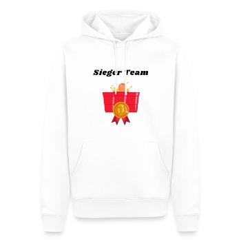 Sieger Shirt Trinkspiel - Männer Premium Bio Hoodie - Weiß - Vorne - Nico (187cm)