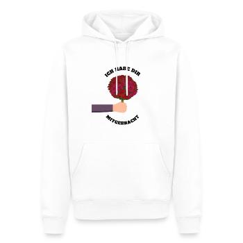 Ich hab dir Blumen mitgebracht - Männer Premium Bio Hoodie - Weiß - Vorne - Nico (187cm)