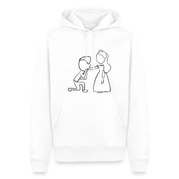 prince princesse amoureux du mariage dessin animé - Sweat à capuche Premium bio Homme - blanc - Devant - Nico (187cm)