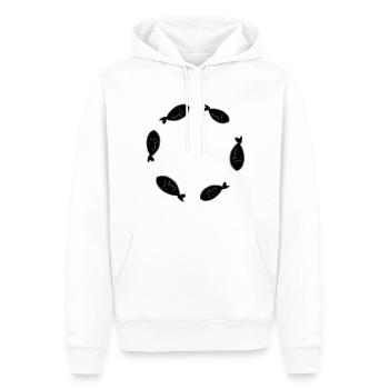 cercle poisson poisson nagent militants des droits des animaux - Sweat à capuche Premium bio Homme - blanc - Devant - Nico (187cm)