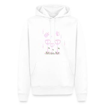 schmetterling rosa blumen natur - Männer Premium Bio Hoodie - Weiß - Vorne - Nico (187cm)