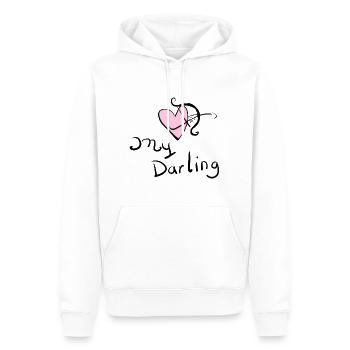 mon symbole d’amour de cœur de flèche chérie - Sweat à capuche Premium bio Homme - blanc - Devant - Nico (187cm)