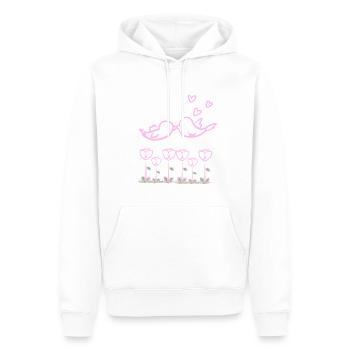 Liebe Vogel Tiere Natur Blumen - Männer Premium Bio Hoodie - Weiß - Vorne - Nico (187cm)