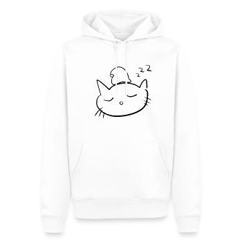 schlafen katze tier symbol gute nacht - Männer Premium Bio Hoodie - Weiß - Vorne - Nico (187cm)
