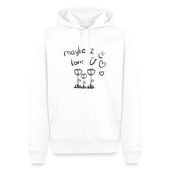 vielleicht liebe ich dich blumen - Männer Premium Bio Hoodie - Weiß - Vorne - Nico (187cm)