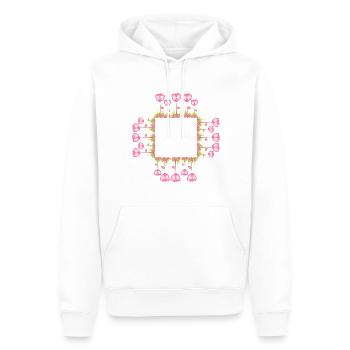 viereck rahmen blumen natur quadrat - Männer Premium Bio Hoodie - Weiß - Vorne - Nico (187cm)