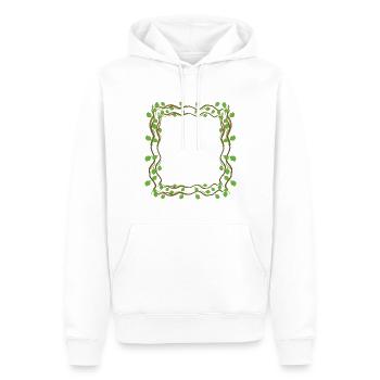 Feuilles forme carrée Cadre carré - Sweat à capuche Premium bio Homme - blanc - Devant - Nico (187cm)