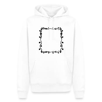Feuilles Branches carrées Cadre Carré - Sweat à capuche Premium bio Homme - blanc - Devant - Nico (187cm)