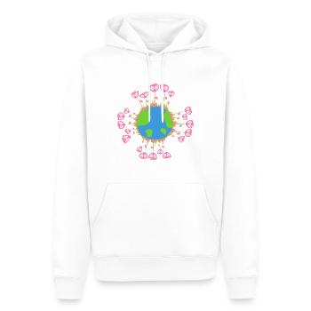erde blumen kreis rosen rosa - Männer Premium Bio Hoodie - Weiß - Vorne - Nico (187cm)