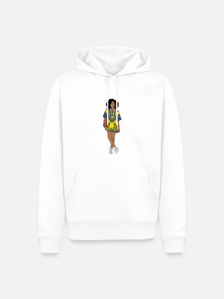 Mode schwarz afro Frau - Männer Premium Bio Hoodie - Weiß