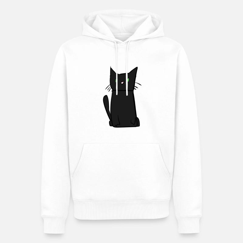 dunkle Katze Tier süß - Männer Premium Bio Hoodie - Weiß
