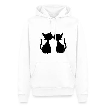 zwei Katzen Symbol Freunde Katze - Männer Premium Bio Hoodie - Weiß - Vorne - Nico (187cm)