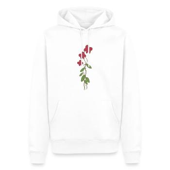 fleurs de rose plante rose - Sweat à capuche Premium bio Homme - blanc - Devant - Nico (187cm)