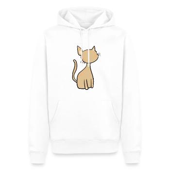 braune Katze symbol süß cartoon - Männer Premium Bio Hoodie - Weiß - Vorne - Nico (187cm)