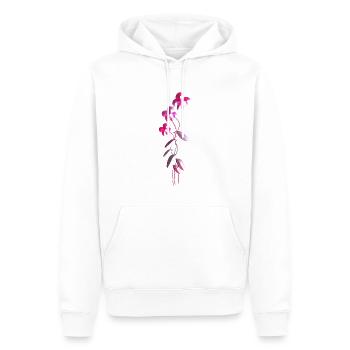 fleurs roses symbole plante scintillante - Sweat à capuche Premium bio Homme - blanc - Devant - Nico (187cm)