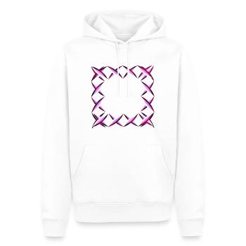 croix carrées roses - Sweat à capuche Premium bio Homme - blanc - Devant - Nico (187cm)