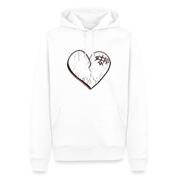 herz symbol gebrochen traurig narben - Männer Premium Bio Hoodie - Weiß - Vorne - Nico (187cm)