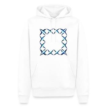 symbole de forme croix bleues carrées - Sweat à capuche Premium bio Homme - blanc - Devant - Nico (187cm)