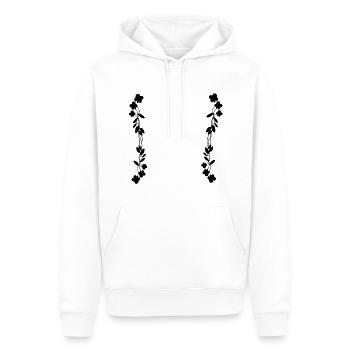 plant line stroke pattern - Men’s Premium Organic Hoodie - white - Front - Nico (187cm)