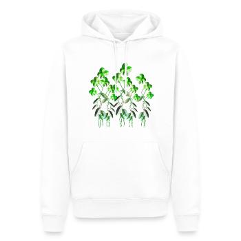 fleurs vertes symbole plante scintillante - Sweat à capuche Premium bio Homme - blanc - Devant - Nico (187cm)