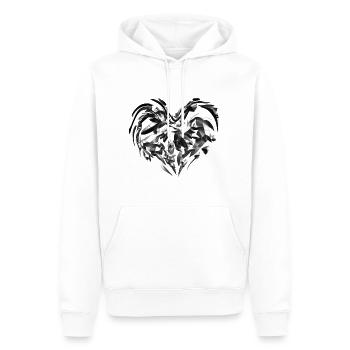 graues herz Symbol Glänzend - Männer Premium Bio Hoodie - Weiß - Vorne - Nico (187cm)