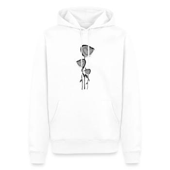 rose glänzend symbol grau pflanze - Männer Premium Bio Hoodie - Weiß - Vorne - Nico (187cm)