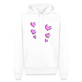 motif de cœur de cœur rose - Sweat à capuche Premium bio Homme - blanc - Devant - Nico (187cm)