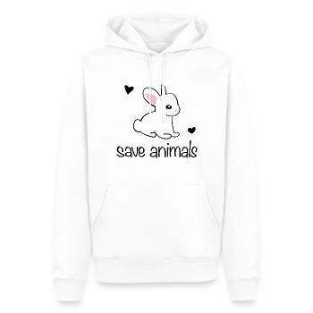 Hase Symbol Tier Süß rette Tiere - Männer Premium Bio Hoodie - Weiß - Vorne - Nico (187cm)
