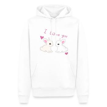 ich liebe dich hasen - Männer Premium Bio Hoodie - Weiß - Vorne - Nico (187cm)