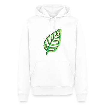 Feuille Vert Symbole Nature - Sweat à capuche Premium bio Homme - blanc - Devant - Nico (187cm)