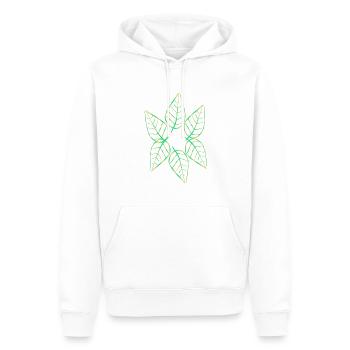 Leaf Symbol Nature Green Pattern Leaves Circle - Men’s Premium Organic Hoodie - white - Front - Nico (187cm)