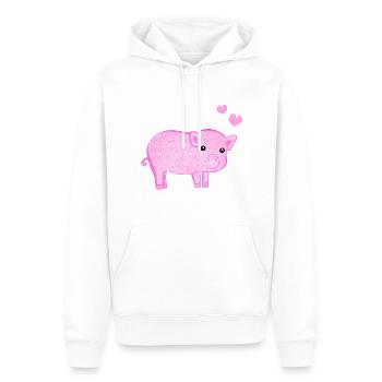 glitzer Schwein herzen tier - Männer Premium Bio Hoodie - Weiß - Vorne - Nico (187cm)