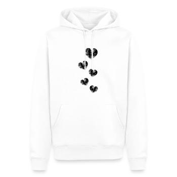 fünf graue herzen muster - Männer Premium Bio Hoodie - Weiß - Vorne - Nico (187cm)