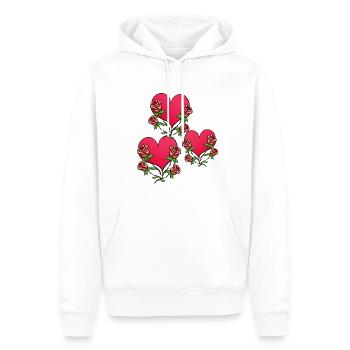 drei herzen blume herz form symbol - Männer Premium Bio Hoodie - Weiß - Vorne - Nico (187cm)