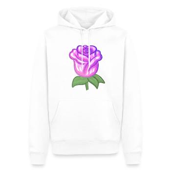 fleur de plante violette rose scintillante fleur - Sweat à capuche Premium bio Homme - blanc - Devant - Nico (187cm)